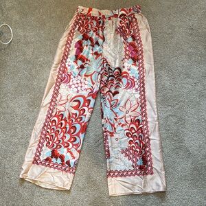Zara NWT satin print pants.